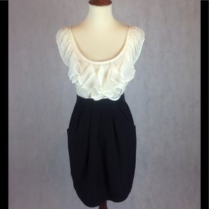 Ruffle Top Cap Sleeved Dress